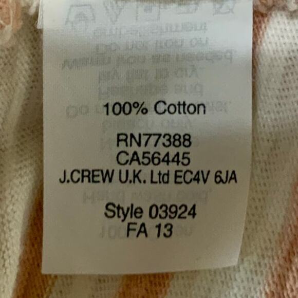 J Crew Striped Top Womens XXS 3/4 Sleeve Crewneck Rhinestone Back Zip Pullover - Picture 7 of 7